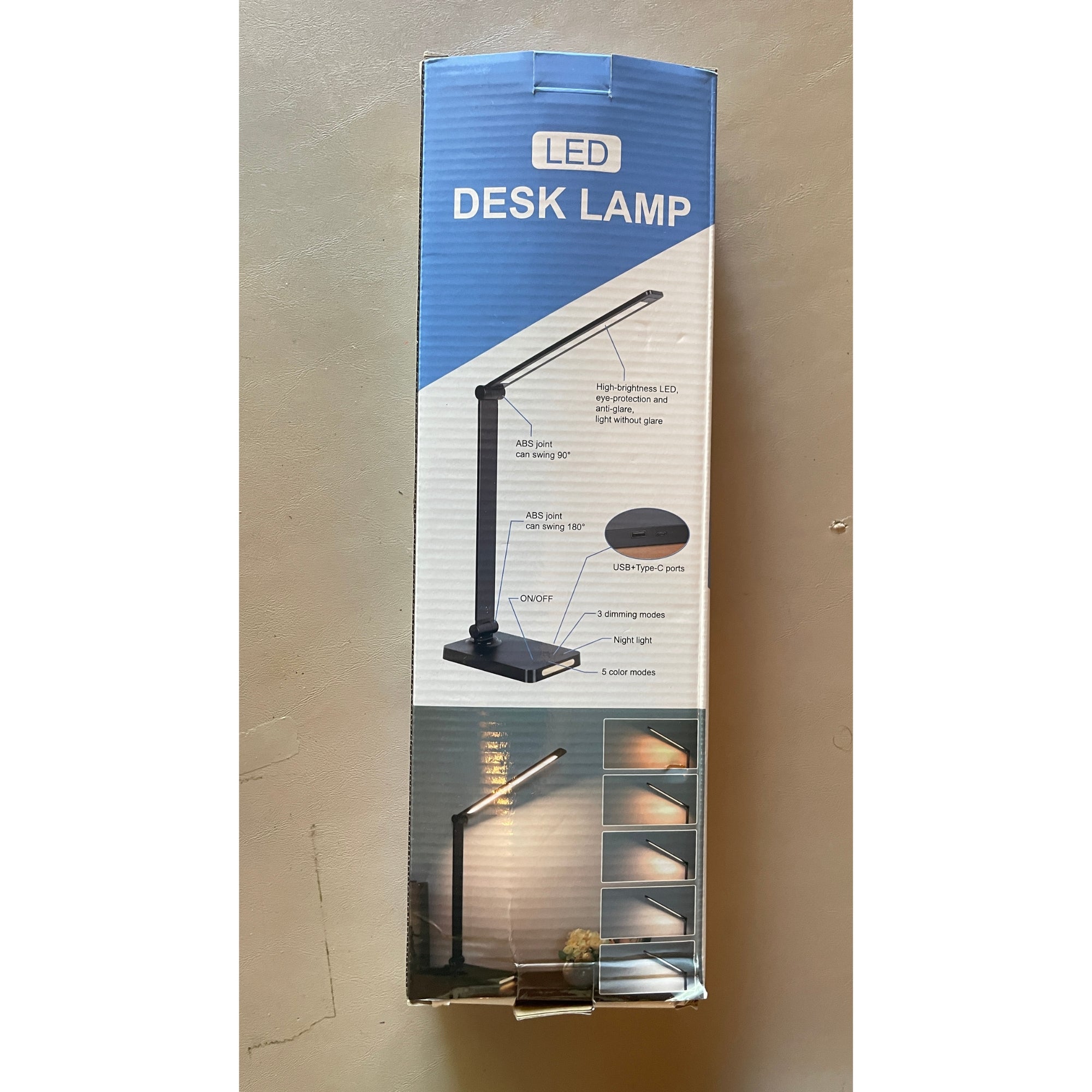 Dott Arts LED Desk Lamp with USB Ports – Touch Control, 5 Color Modes, 3 Brightness Levels, Night Light, Adapter Included – Black