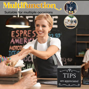 Vesici Metal Tips Jar – 6" x 4" x 5" Donation & Cash Collection Box, Black Metal Container for Bars