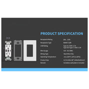 ELEGRP USB Outlets Receptacles 3-Port USB-C Wall Outlet – 30W 6.0A Tamper-Resistant