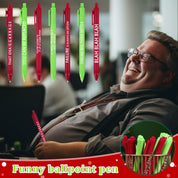 Geyoga 50-Pack Christmas Funny Pens – Snarky & Sarcastic Ballpoint Pens with Negative Quotes, Green & Red