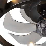 20 in. Black Indoor Flush Mount Ceiling Fan with Light and Remote – Low Profile Ceiling Light Fan for Bedroom