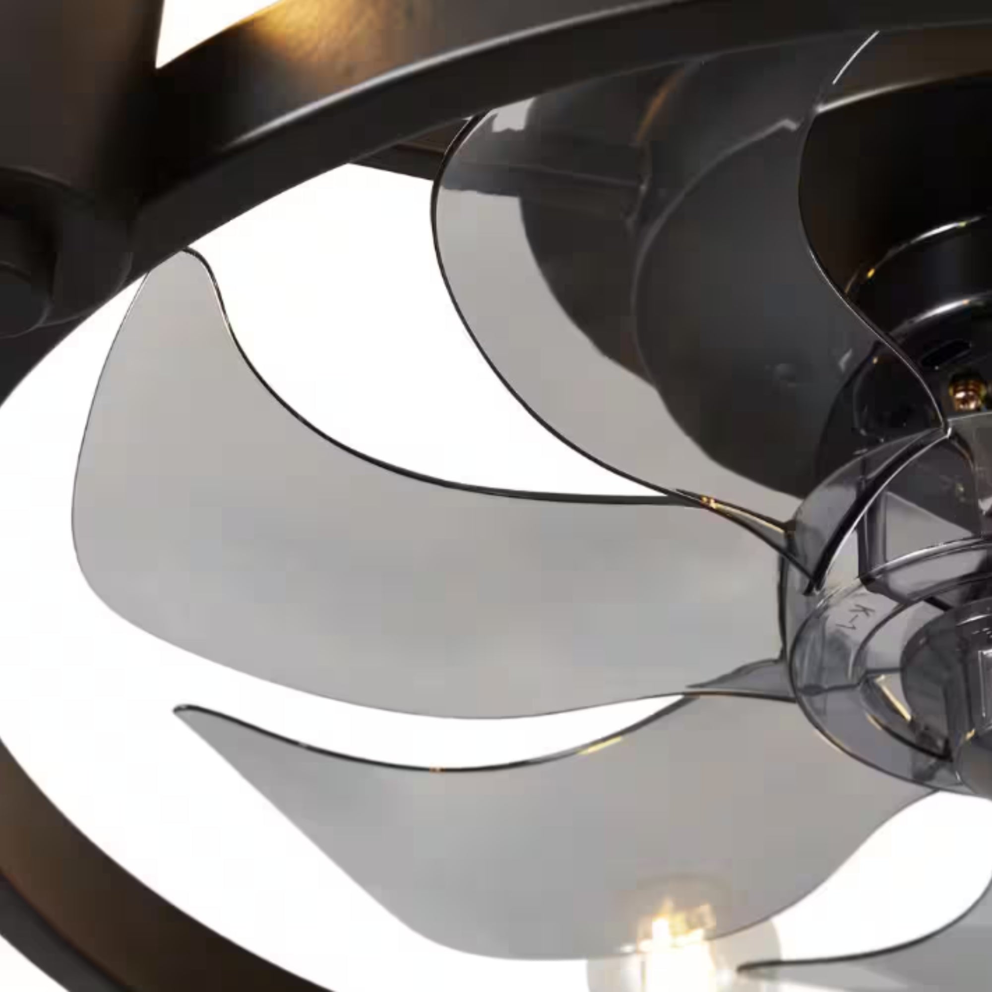 20 in. Black Indoor Flush Mount Ceiling Fan with Light and Remote – Low Profile Ceiling Light Fan for Bedroom