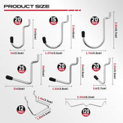 SEDY 300-Piece Pegboard Hook Set - Metal Pegboard Organizer Accessories for Garage, Workshop, Craft Storage - Black