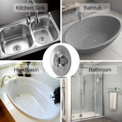 Shower Drain Hair Catcher & Pop-Up Strainer – Bath Tub Stopper, Sink Protector Basket, Dual-Sided Chrome