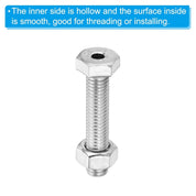 PATIKIL M8x40mm Hollow External Hexagon Screws – 30 Sets with Nuts, 304 Stainless Steel Set of 30