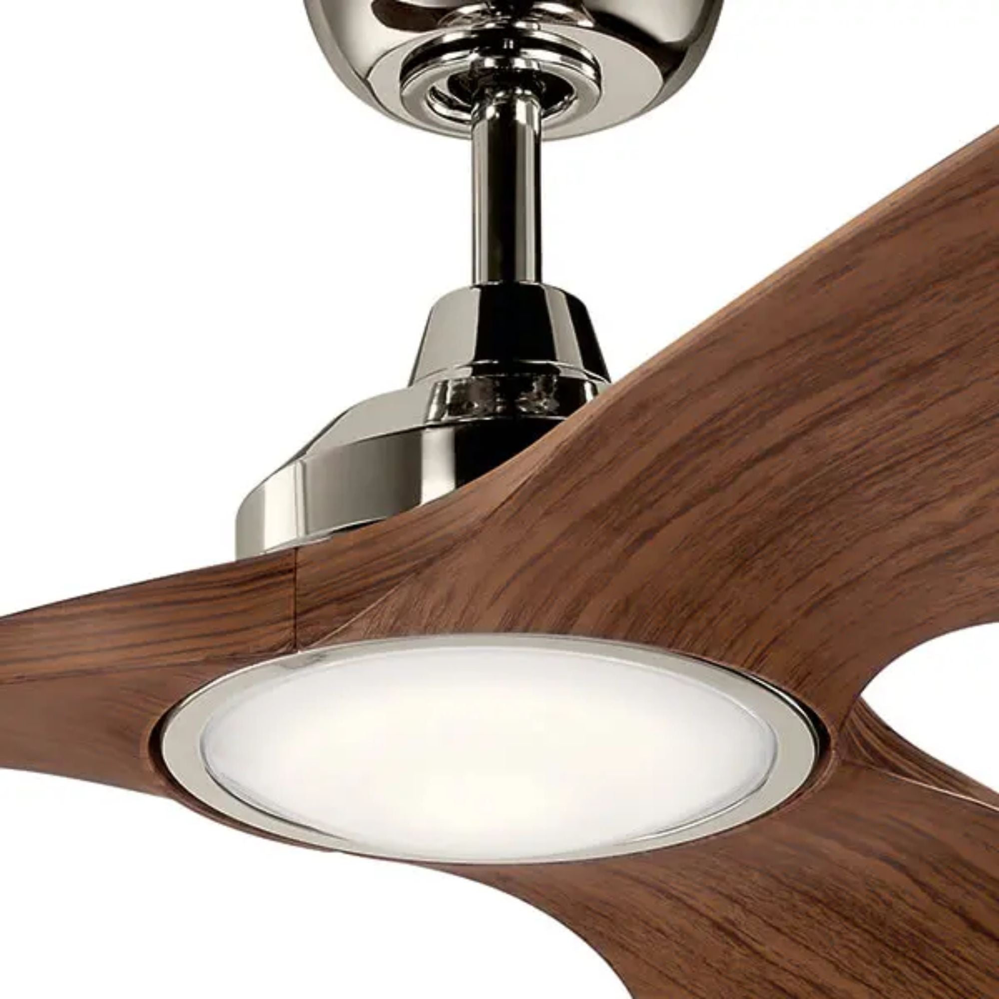 Kichler 300365 Imari 65" 3-Blade Indoor/Outdoor Ceiling Fan – Polished Nickel, LED Light Kit & Wall Control