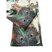 Peacock Print Wide Leg Palazzo Pants, Medium - Multicolor
