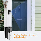 NANW Adjustable Doorbell Angle Mount – 30° to 55° Wedge Bracket – Black