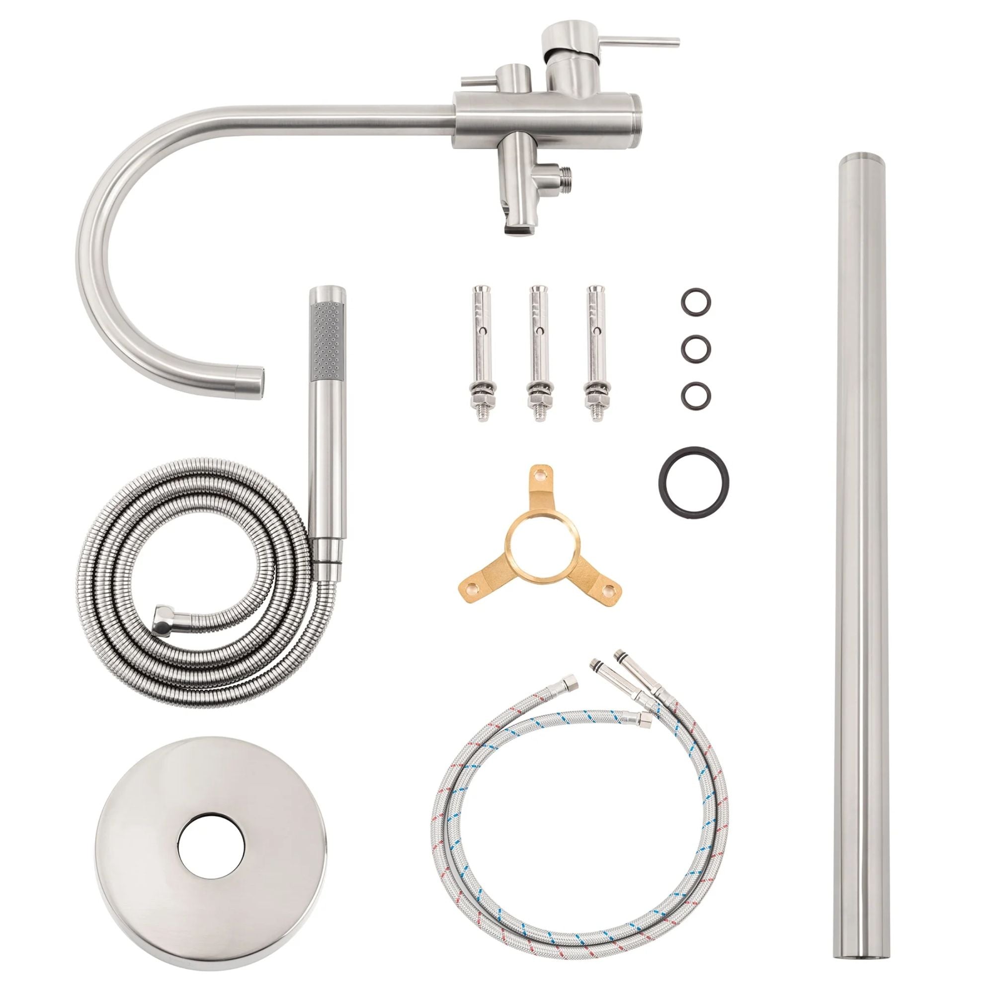 AKDY 1-Handle Freestanding Floor Mount Tub Faucet with Hand Shower