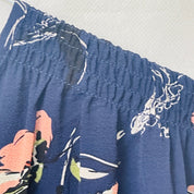 Fun2Fun Women's Lined Floral Blouse with Ruched Shoulders