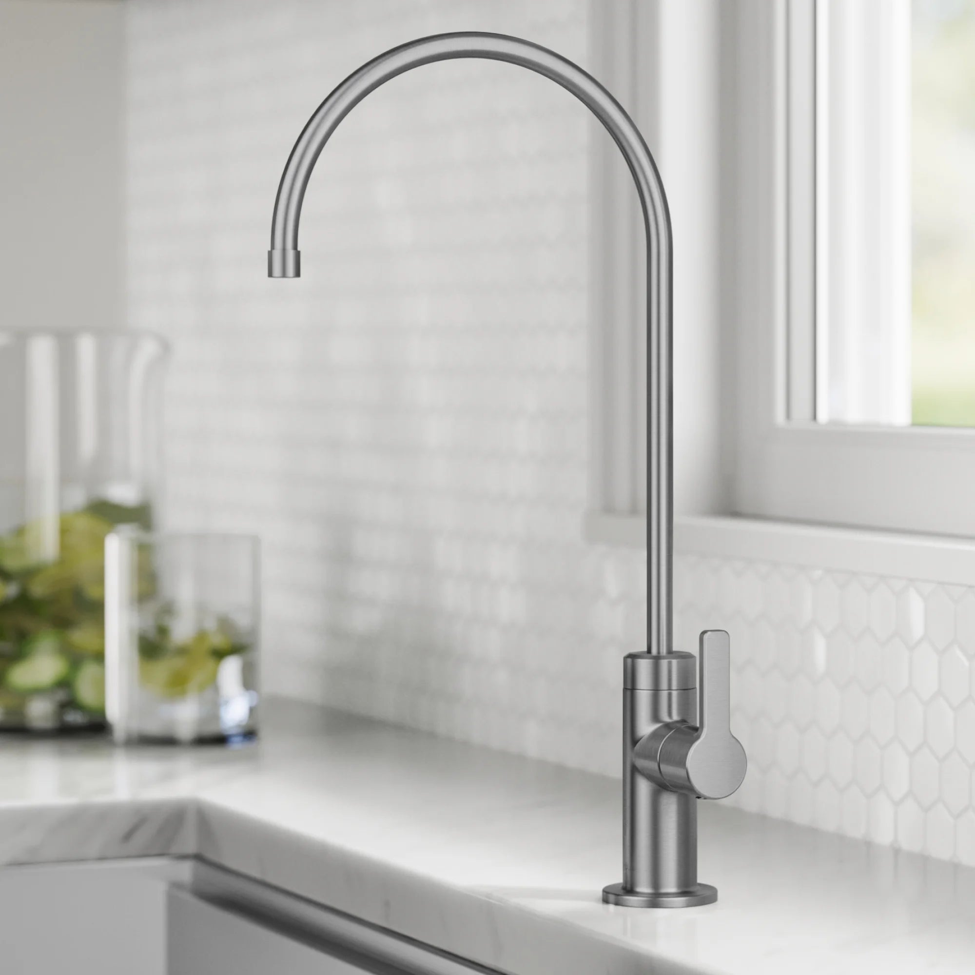 KRAUS Oletto Single Handle Beverage Faucet – Spot Free Stainless Steel
