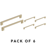 Amerock Versa 10-1/16 in (256 mm) Center-to-Center Golden Champagne Cabinet Pull – Pack of 6
