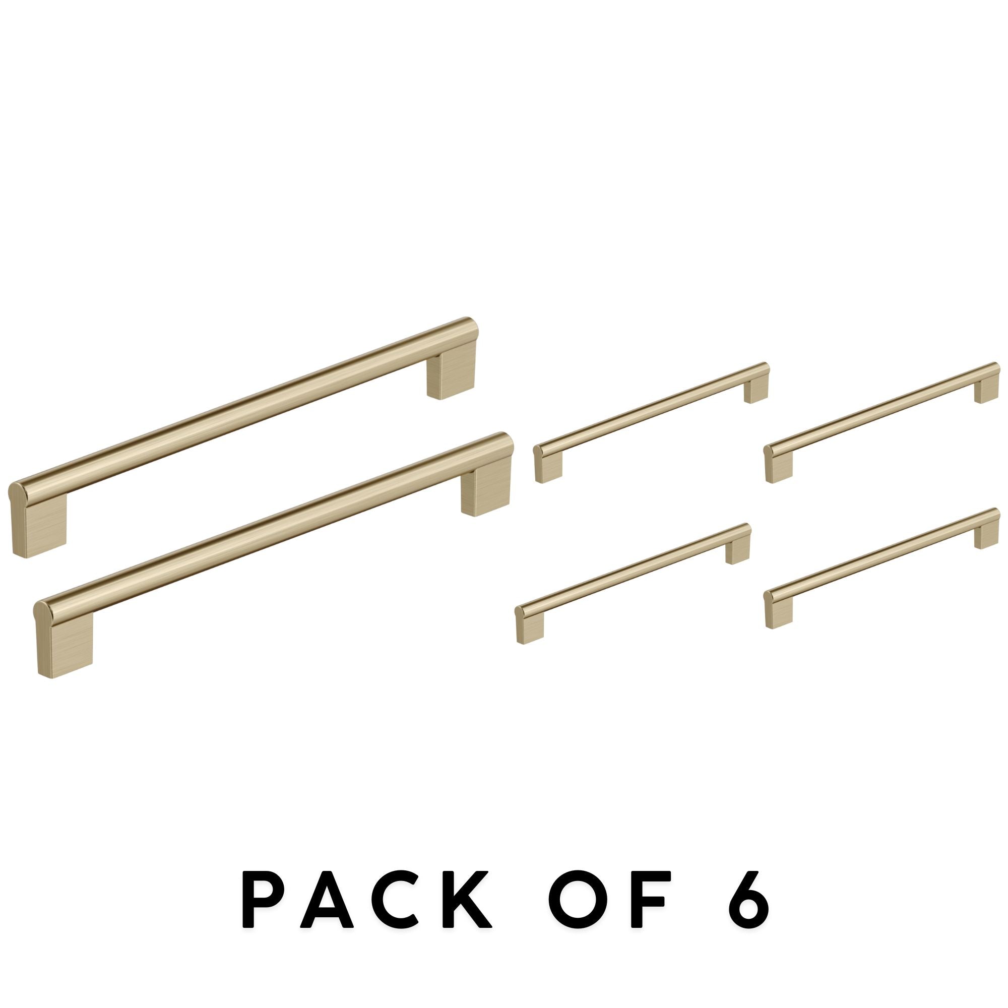 Amerock Versa 10-1/16 in (256 mm) Center-to-Center Golden Champagne Cabinet Pull – Pack of 6