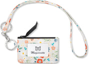 MNGARISTA Zip ID Case with Lanyard – Cotton Wallet & ID Holder – Pastoral Scene Compact Design with Clasp & Zip Closure