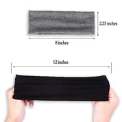 DERAYEE 6-Pack Black & Multicolor Stretch Headbands – Non-Slip Elastic Cotton Hair Bands for Women, Men & Girls