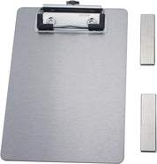 4×6 Stainless Steel Magnetic Clipboards – Mini Metal Clipboard with 304 Low Profile Clip, Message Board for Fridge, Recipes, Notes (4.3" x 6.5")