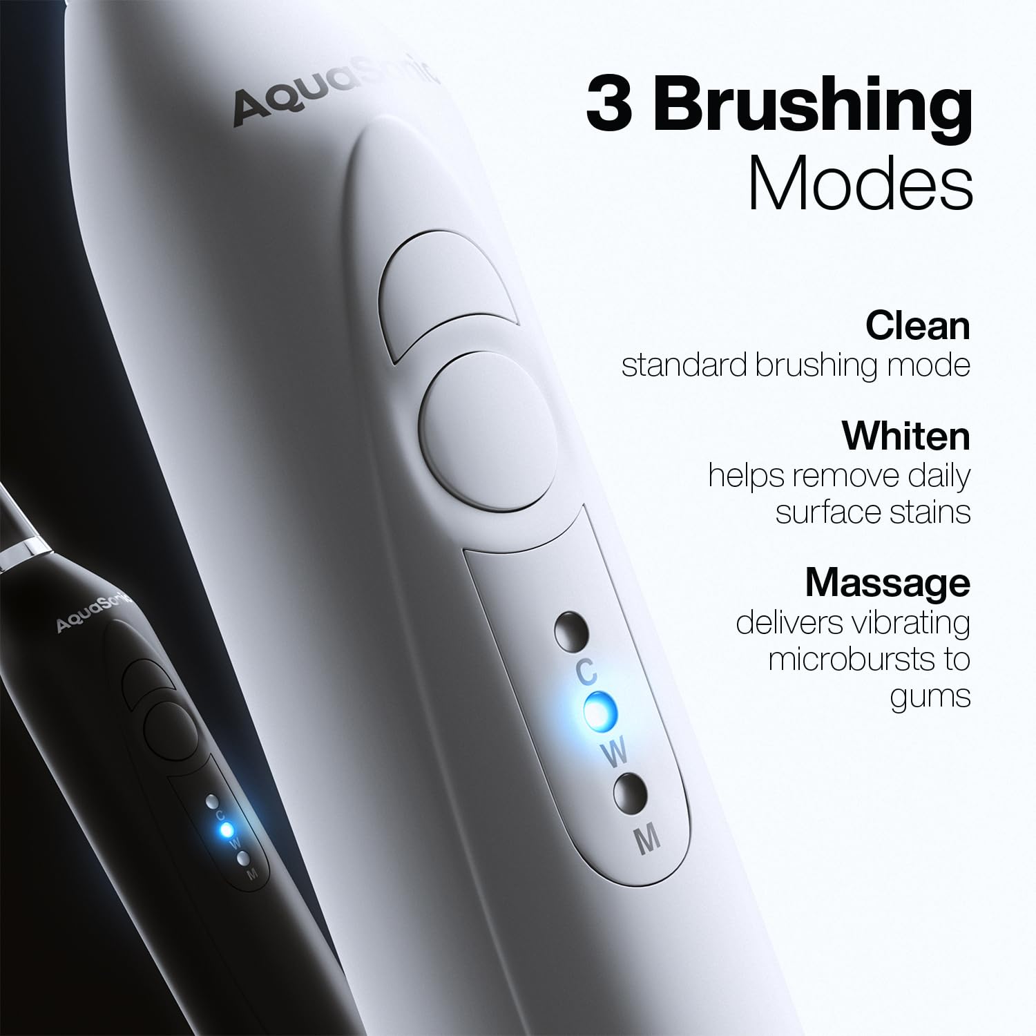 Duo Dual Handle Electric Toothbrush Set – Ultra Whitening – White & Black – Wireless Charging – Timer – Waterproof