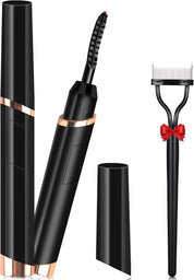 Heated Eyelash Curlers – Rechargeable Electric Lash Curler with Eyelash Comb, Updated Model, Black