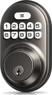 Veise Keyless Entry Door Lock – Electronic Keypad Deadbolt with Auto Lock, Anti-Peeking Password, Backlit Keypad & Spare Keys, Matte Black