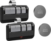 2-Pack Replacement Garage Door Opener Remote – Compatible with LiftMaster, Chamberlain, Sears, Craftsman – Includes Battery & Visor Clips – Works from 1993 to Present