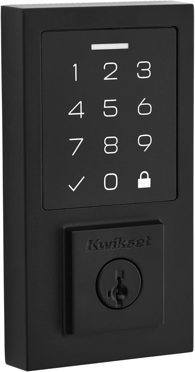 SmartCode 270 Contemporary Matte Black Touchpad Single Cylinder Electronic Deadbolt Featuring SmartKey Security™