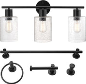 51851 5-Piece All-in-One Bathroom Set – Matte Black, Bristol Style