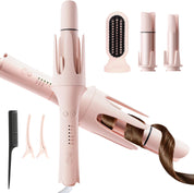 3-in-1 Automatic Curling Iron & Hair Straightener Brush – with Dual Ceramic Barrels