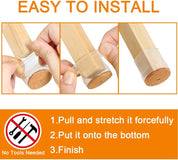 VIUME 24 Pcs Chair Leg Floor Protectors – Silicone Felt Furniture Pads for Hardwood Floors, Non-Slip Covers Reduce Noise & Prevent Scratches (Fits 1.3"-2", Clear)