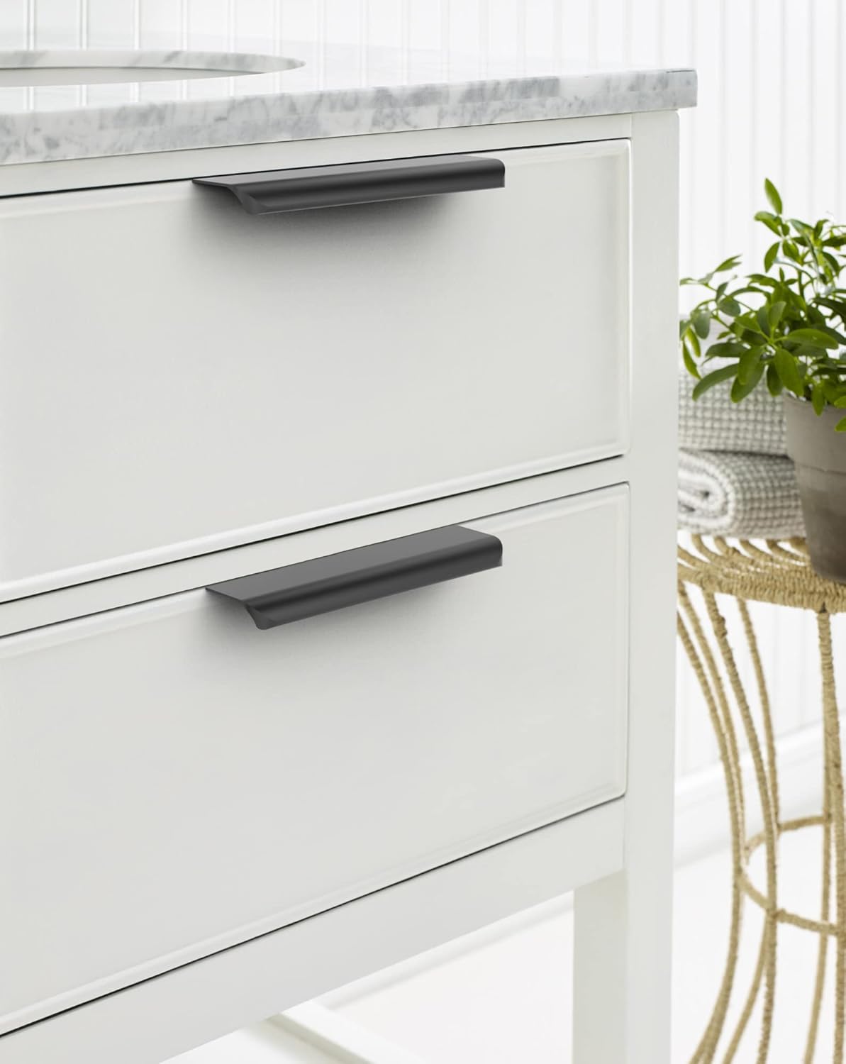 Amerock Streamline Tab 6 in. Center-to-Center Modern Polished Chrome Cabinet Edge Pull – Pack of 12