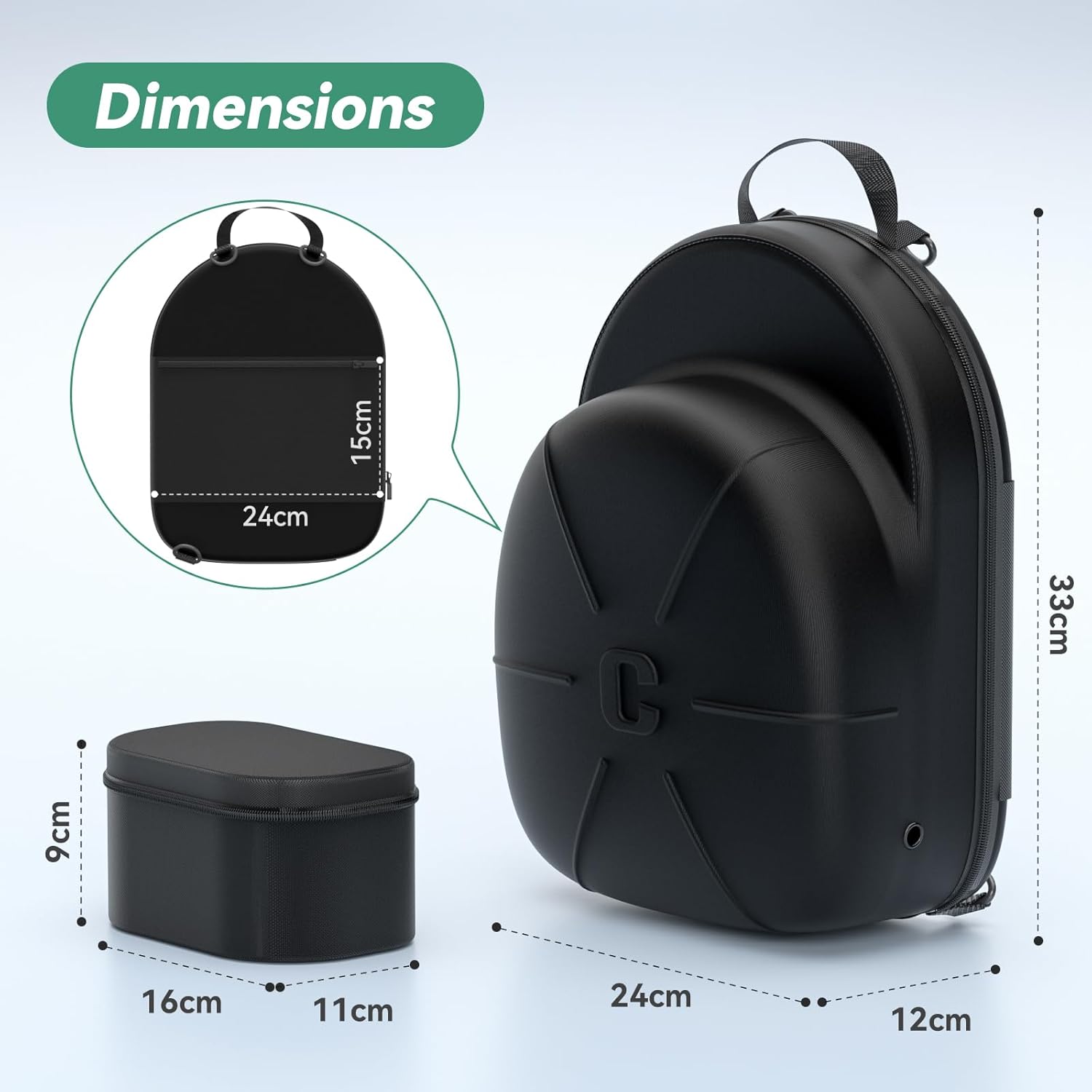 CLESOO Hat Case for Travel – Hard Hat Storage Box for Baseball Caps with Adjustable Strap, Black