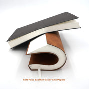 BenOpinion A4 Large Thick Journal Notebook – 416 Lined Pages – Soft Faux Leather Cover – 8.4" x 11.4" – Brown – Ruled Writing Notebook