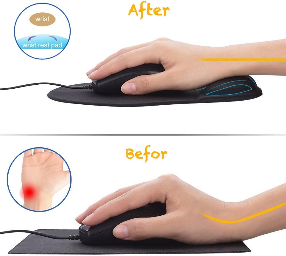 DEMON CHEST Ergonomic Mouse Pad with Gel Wrist Support – Non-Slip Gaming & Office Mousepad, 07Purple