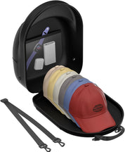CLESOO Hat Case for Travel – Hard Hat Storage Box for Baseball Caps with Adjustable Strap, Black