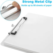 4-Pack Plastic Clipboards – 12.6" x 9" Transparent Hardboard with Low Profile Metal Clip, Office Whiteboard Clipboards for Classroom & School Supplies