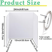 Medium Trifold Poster Board 24 x 16 inches – Corrugated Presentation Display with Double-Sided Tapes for School Projects & Science Fairs