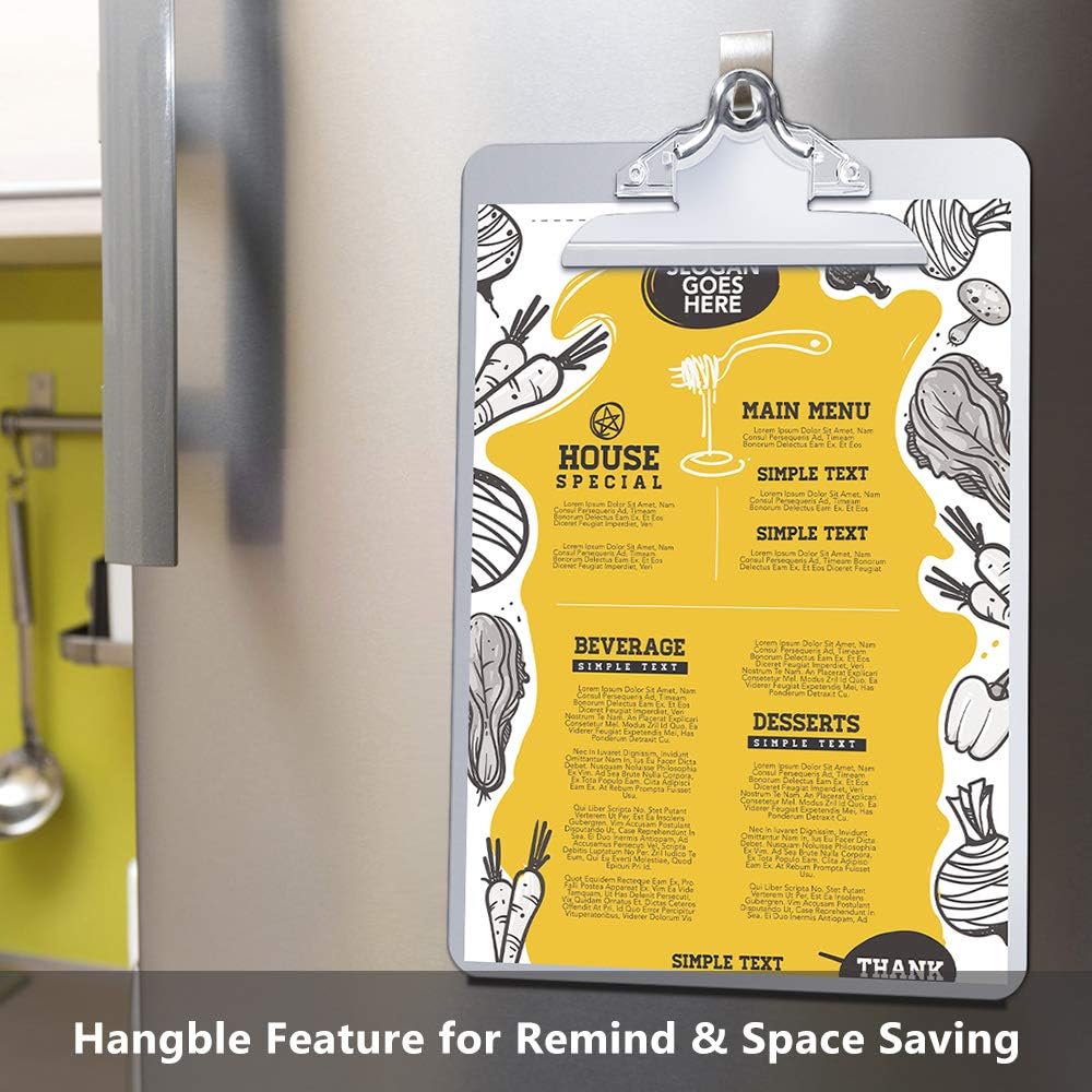 Heavy Duty Metal Clipboard – Rust-Proof Aluminum Plate with High-Capacity Low Profile Clip, Fits Letter Size & A4 Paper (Single Plate)