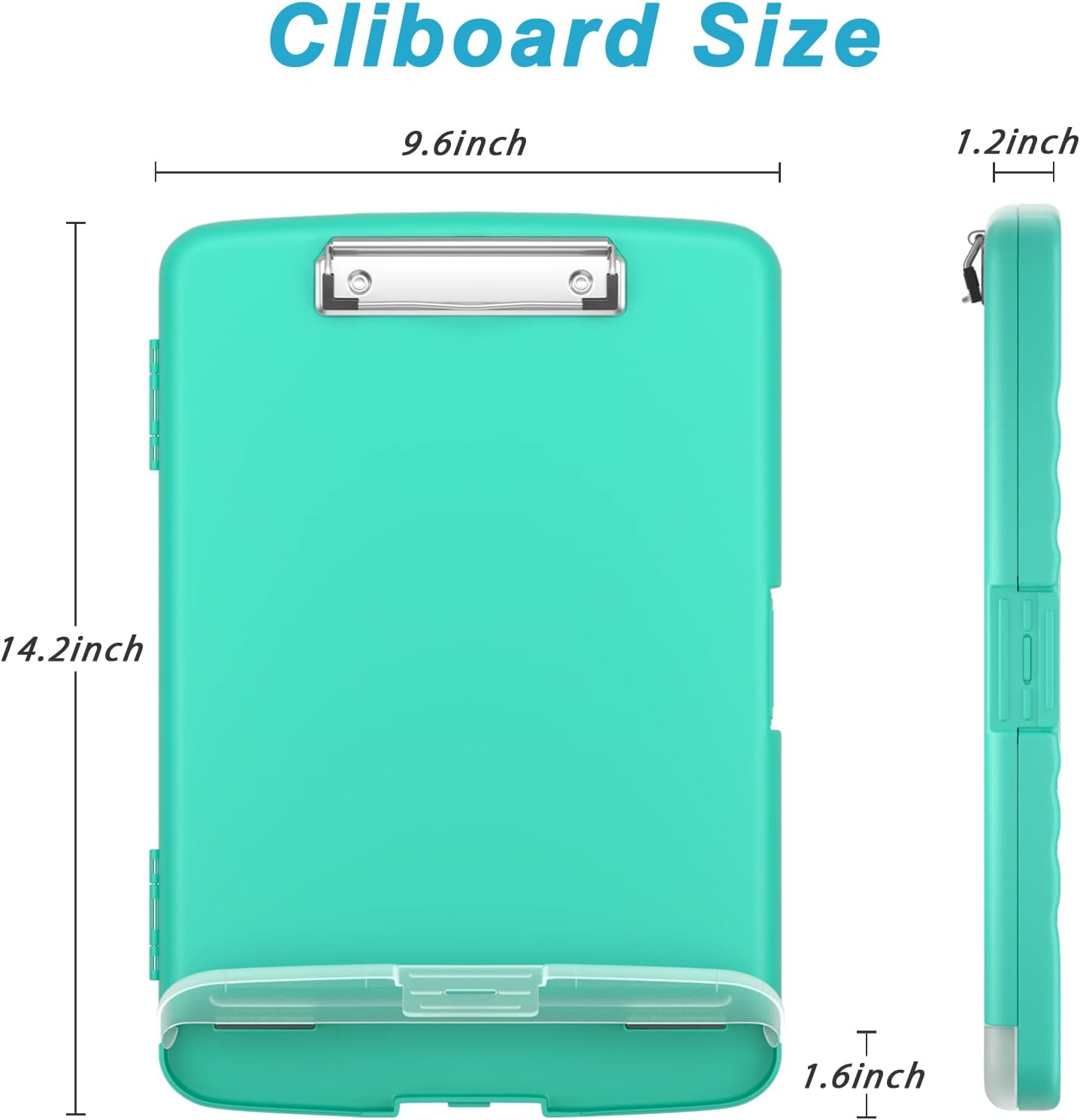 Plastic Clipboard with Storage – Side-Opening 8.5" x 11" Nursing Folio with Pen Holder