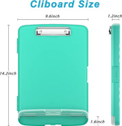 Plastic Clipboard with Storage – Side-Opening 8.5" x 11" Nursing Folio with Pen Holder