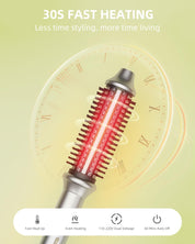 Avvnee Thermal Brush Curling Iron – 1.26" Heated Round Brush for Long Hair, Fast 30s Heat-Up, Gray