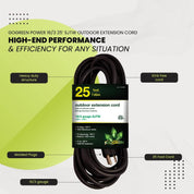 GG-13725BK 25 Ft. 16/3 Heavy Duty Extension Cord - Black Pack of 6