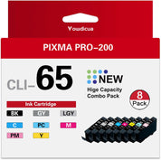 CLI-65 High Capacity Ink Cartridges for Canon PIXMA PRO-200 – 8 Color Pack by Vowdicua