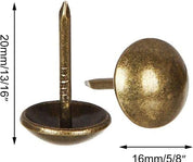 5/8" x 13/16" Antique Bronze Upholstery Tacks – 100-Pack Furniture Thumb Tacks – Decorative Push Pins for DIY Wood Furniture & Sofa Décor