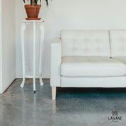 6-Inch Wooden Furniture Legs – Set of 4 – Solid Wood Square Bun Feet – White Mid-Century Modern Style