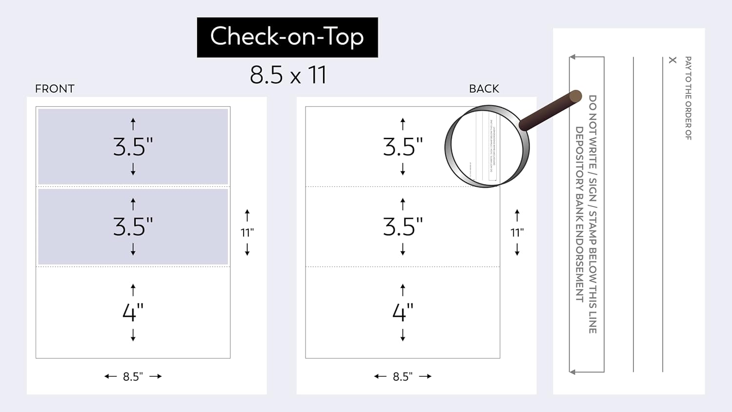 Compuchecks Check on Top Blank Check Paper – 100 Pack, QuickBooks & Laser Printer Compatible – Security Business Checks with Voucher, 8.5" x 11", Green Diamond