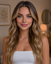 26" Long Wavy Curly Ombre Blonde Wig – Heat Resistant Synthetic Hair for Daily Wear & Party Use