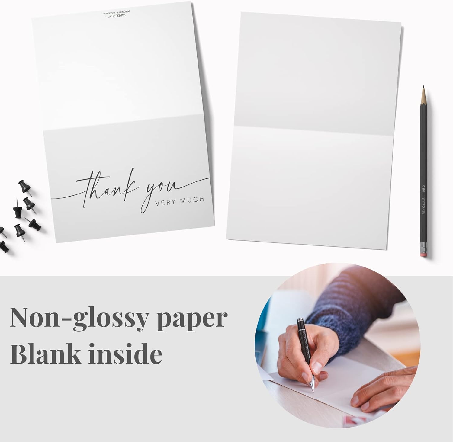 Thank You Cards with Envelopes & Matching Stickers – Bulk Pack of 79, 4x6 Inch Minimalistic Design – Ideal for Business, Baby Shower, Wedding, Graduation, Bridal Shower, Funeral – White – NOB