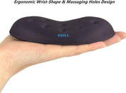 BRILA Ergonomic Memory Foam Mouse Wrist Rest – Massage Holes Design for Pain Relief, Black (New)