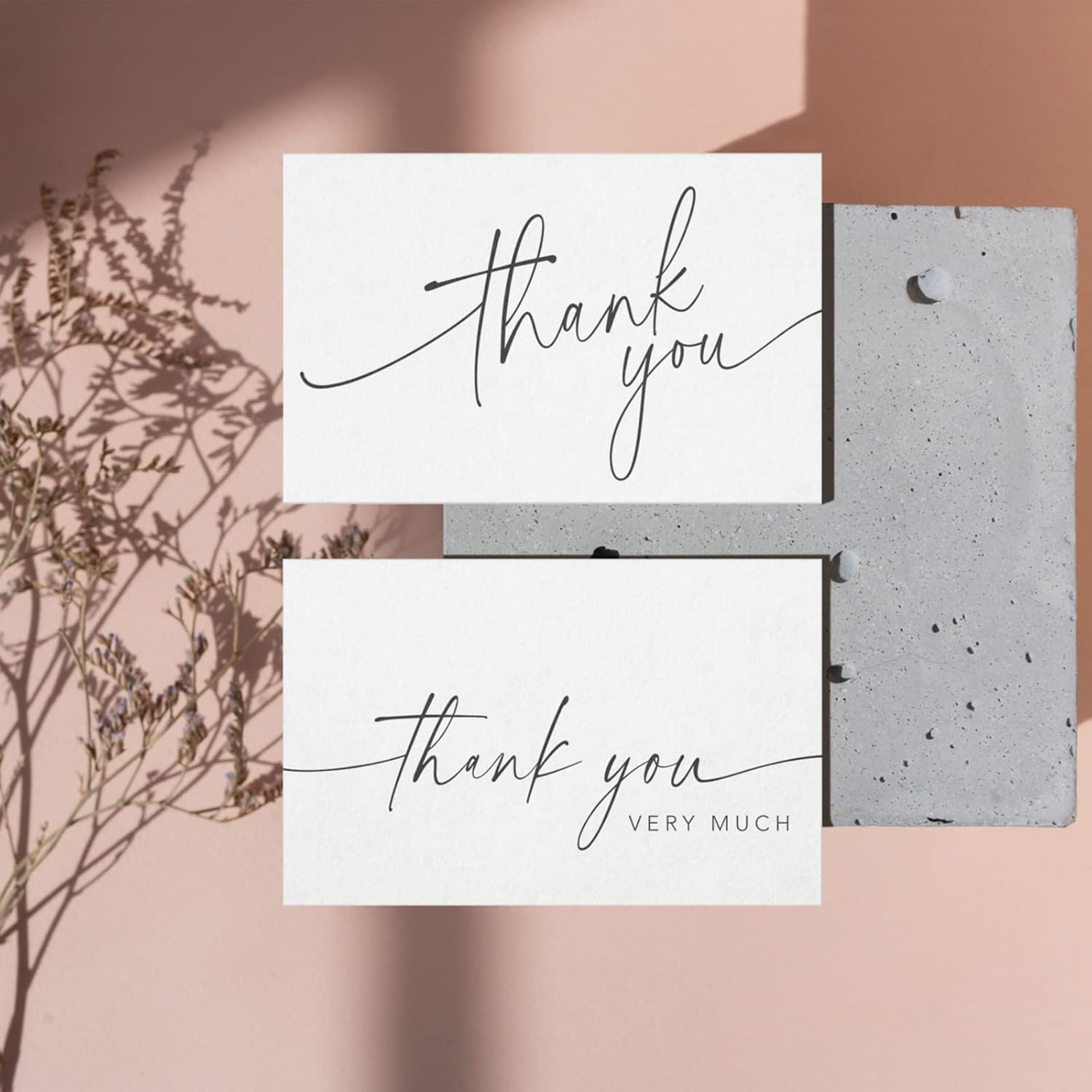 Thank You Cards with Envelopes & Matching Stickers – Bulk Pack of 79, 4x6 Inch Minimalistic Design – Ideal for Business, Baby Shower, Wedding, Graduation, Bridal Shower, Funeral – White – NOB