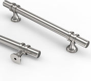 Asidrama 10-Pack 5-Inch (128mm) Brushed Satin Nickel Cabinet Pulls – Zinc Arch & Bow Kitchen Drawer Handles – Easy Install