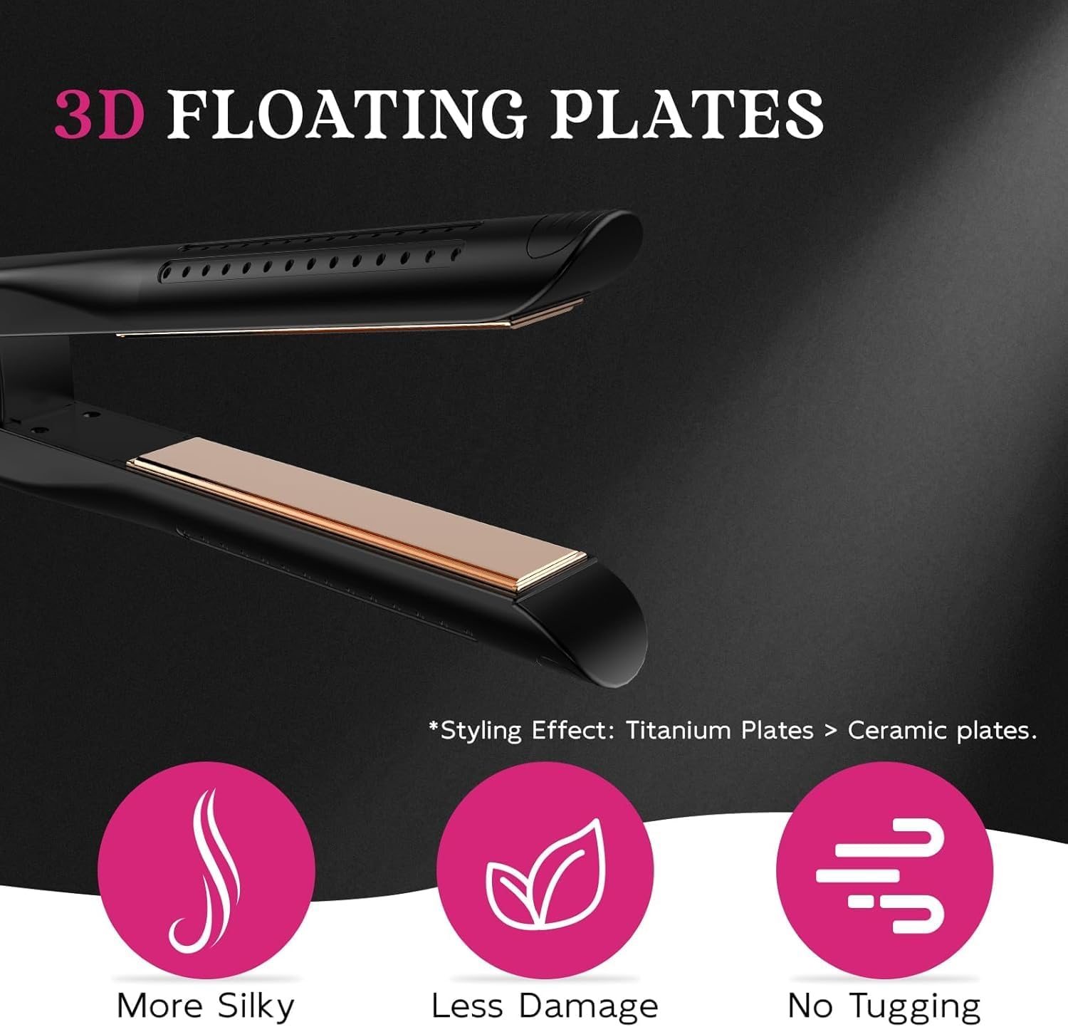 SKIMI Airflow Styler – Titanium Flat Iron & Curling Wand with Cooling Air Vents, 5 Heat Settings, Dual Voltage, Hair Straightener & Curler